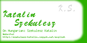 katalin szekulesz business card